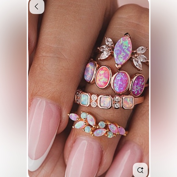 🆕 (NEW IN BOX) Fire Opal Band. Size 7.25/ 7¼. **925 Sterling Silver, NOT gold** - Picture 8 of 12